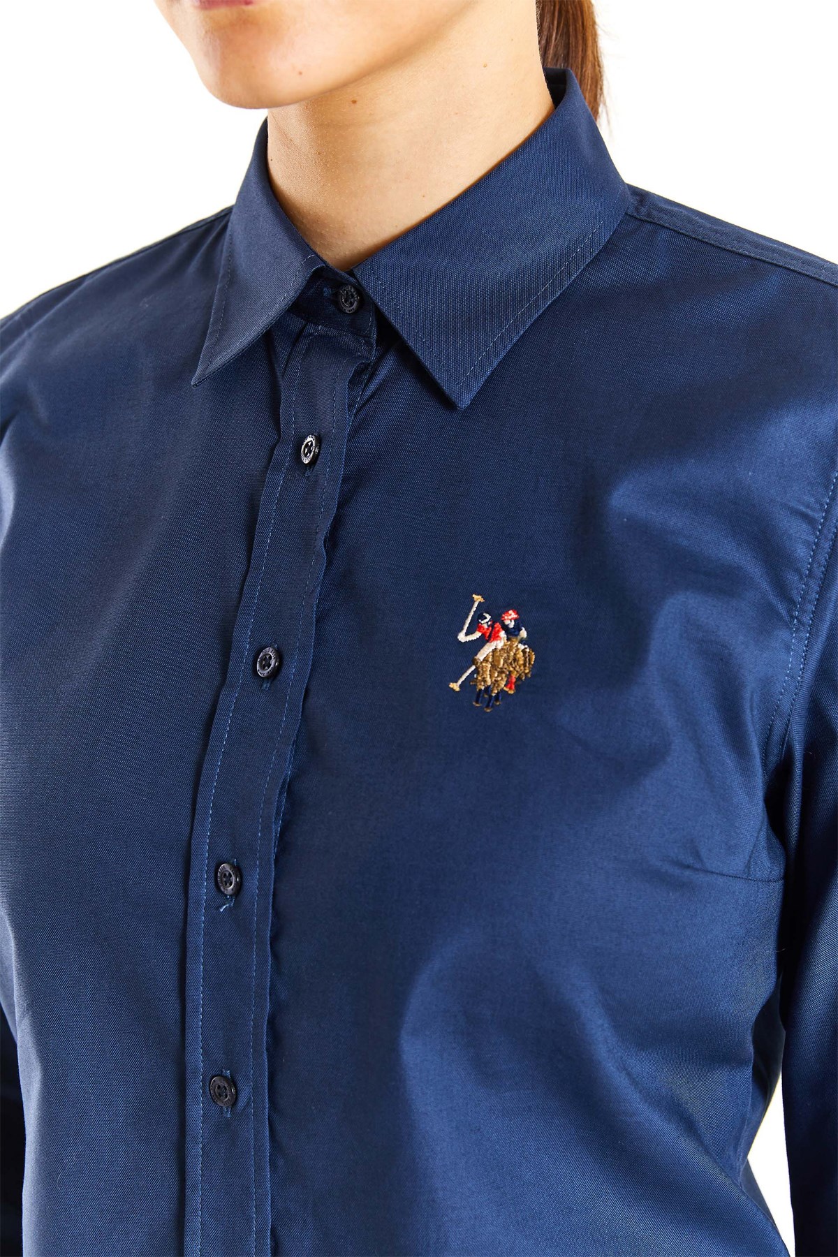 U.S. Polo Assn. Kadın Slim Gömlek 50283987-VR033 Lacivert