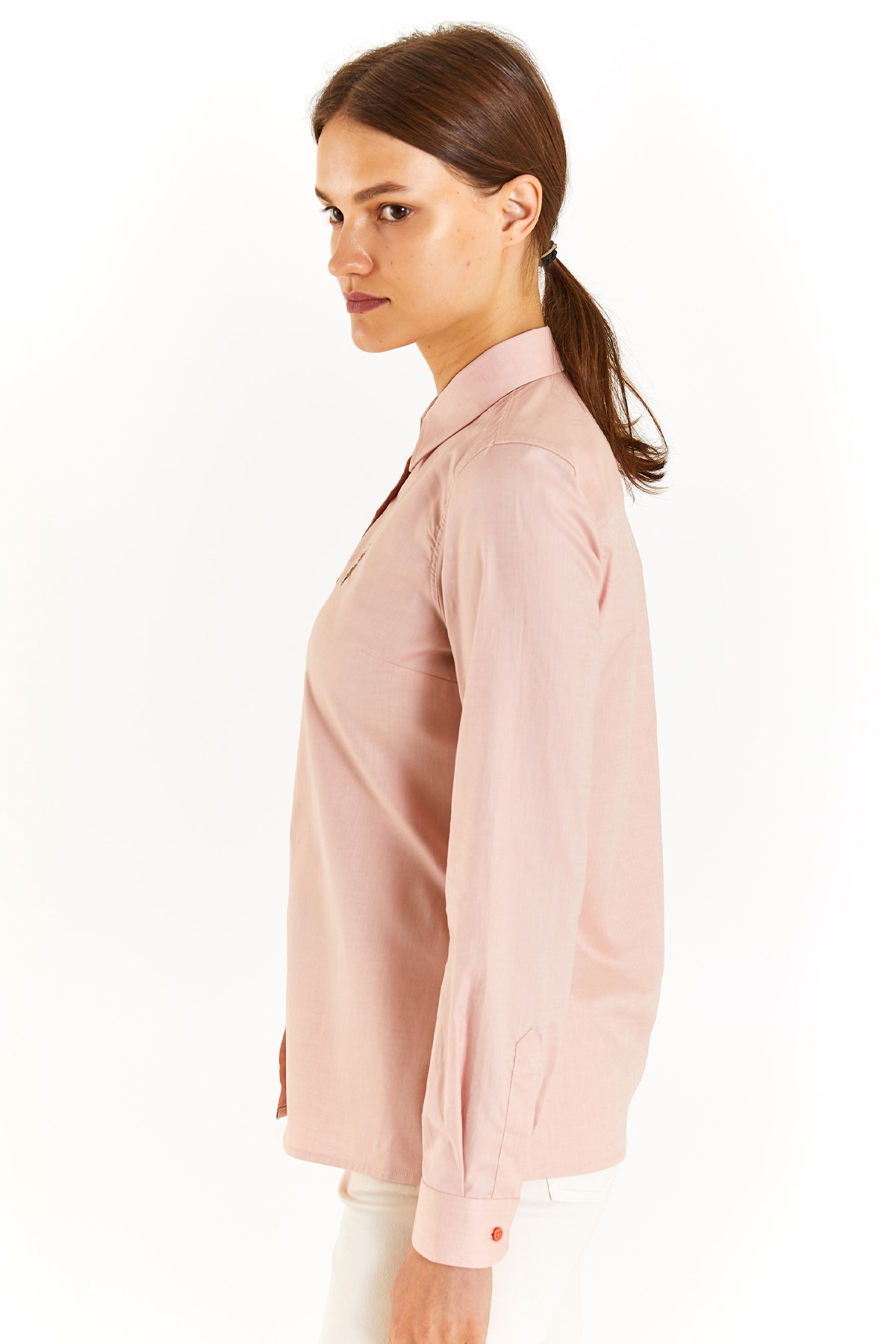 U.S. Polo Assn. Kadın Slim Gömlek 50283987-VR042 Pembe