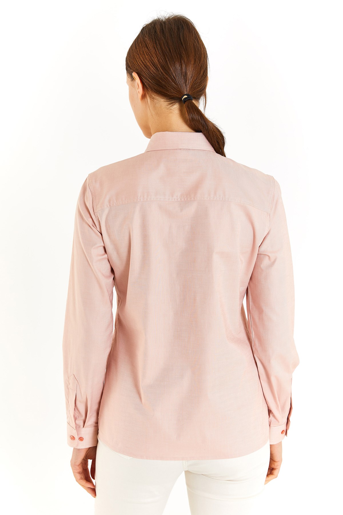 U.S. Polo Assn. Kadın Slim Gömlek 50283987-VR042 Pembe