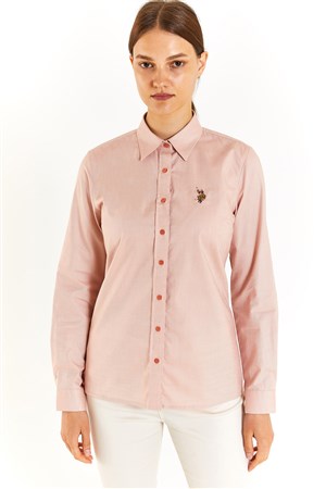 U.S. Polo Assn. Kadın Slim Gömlek 50283987-VR042 Pembe
