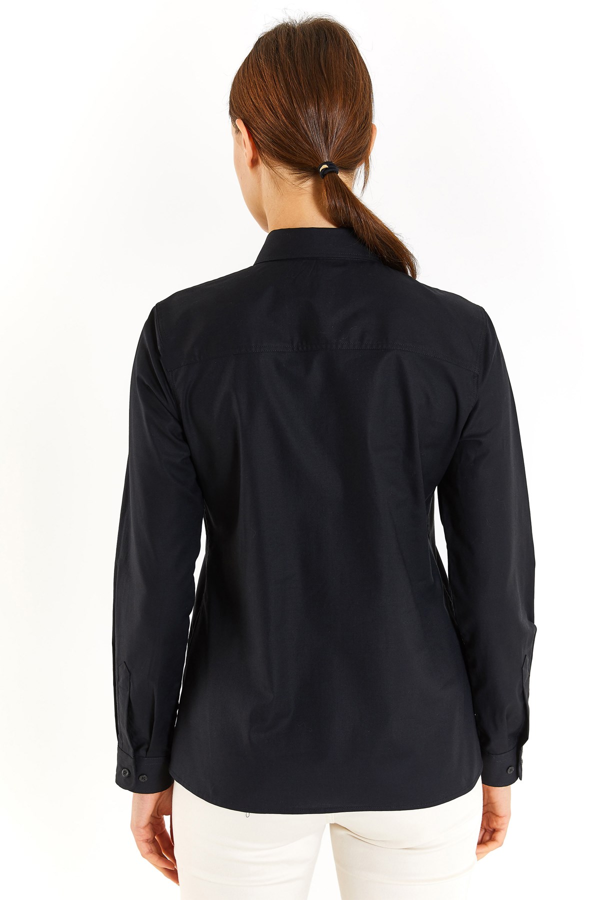 U.S. Polo Assn. Kadın Slim Gömlek 50283987-VR046 Siyah