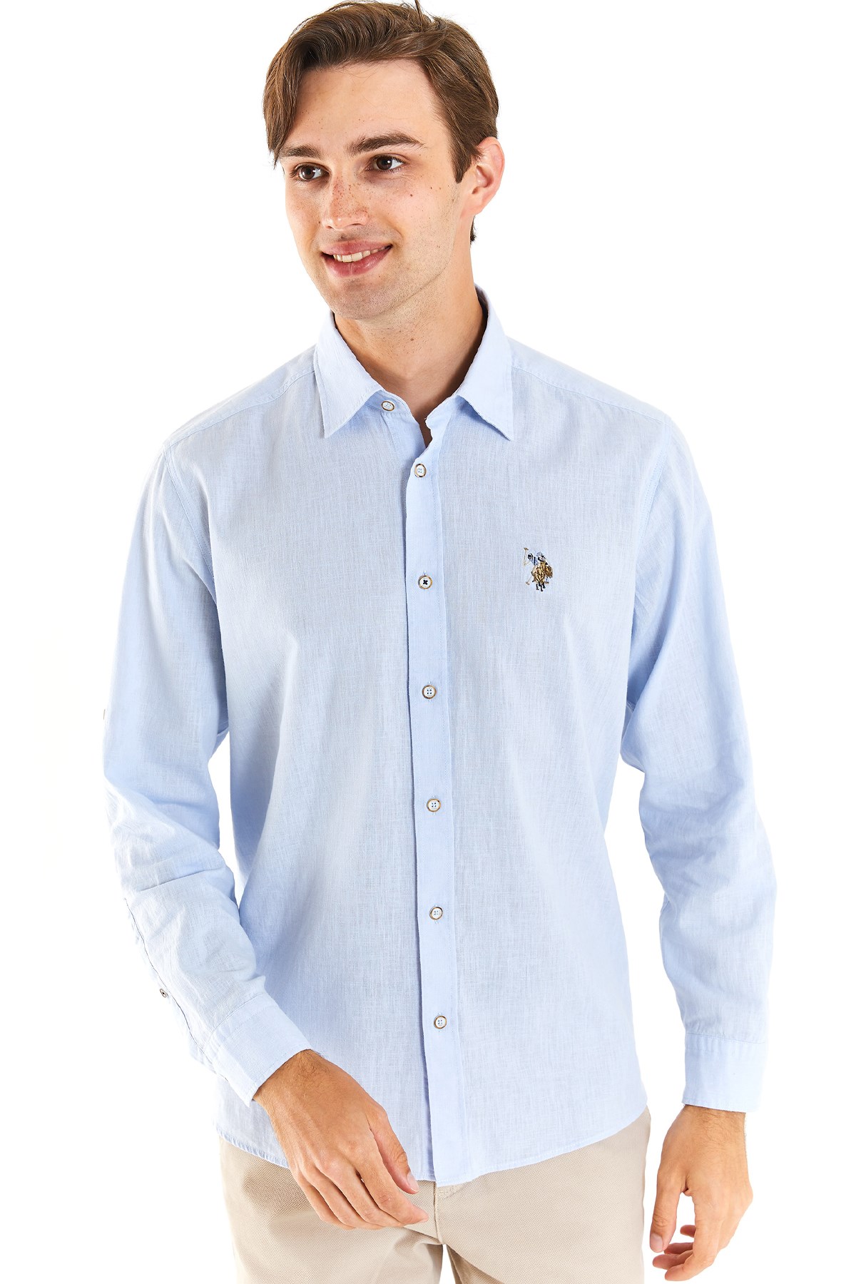 U.S. Polo Assn. Erkek Comfort Gömlek 50284297-VR003 Mavi