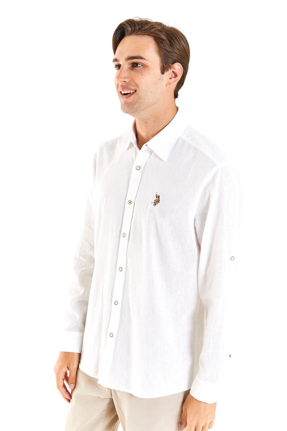 U.S. Polo Assn. Erkek Comfort Gömlek 50284297-VR013 Beyaz