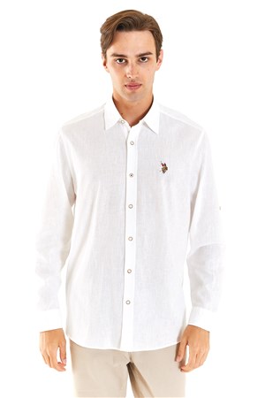 U.S. Polo Assn. Erkek Comfort Gömlek 50284297-VR013 Beyaz