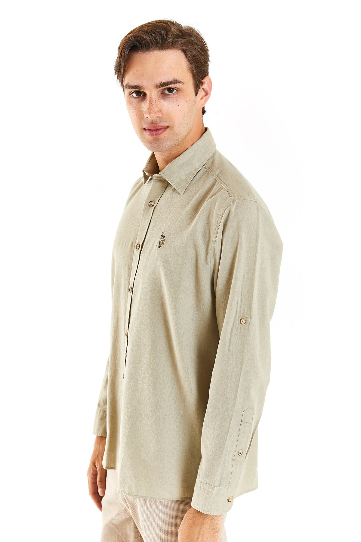 U.S. Polo Assn. Erkek Comfort Fit Gömlek 50284297-VR027 Haki
