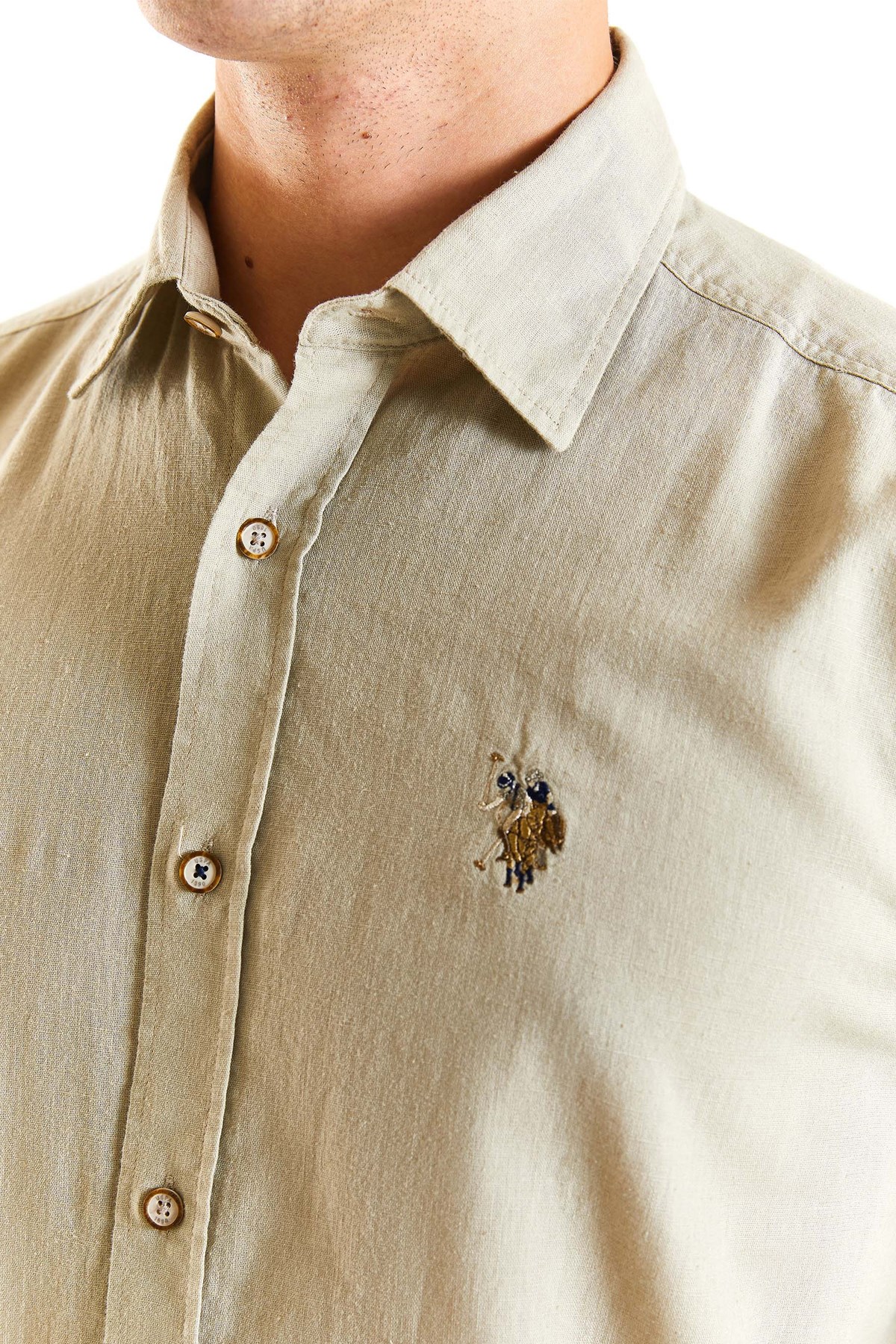 U.S. Polo Assn. Erkek Comfort Fit Gömlek 50284297-VR027 Haki