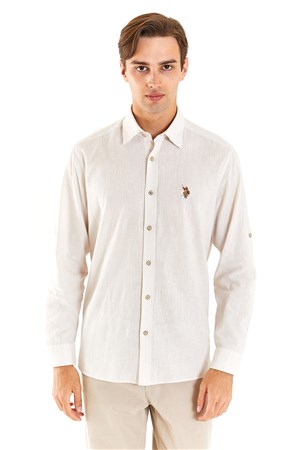 U.S. Polo Assn. Erkek Comfort Gömlek 50284297-VR049 Krem