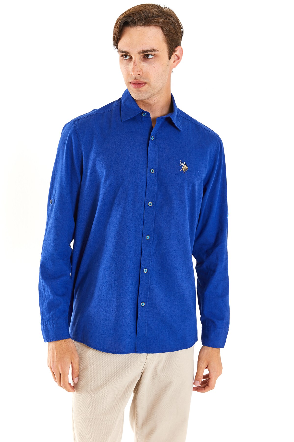 U.S. Polo Assn. Erkek Gömlek 50284297-VR212 Mavi