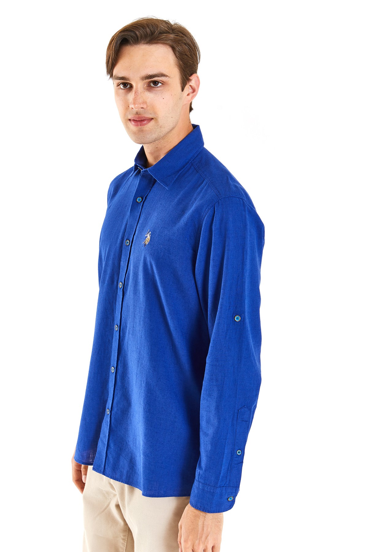 U.S. Polo Assn. Erkek Gömlek 50284297-VR212 Mavi
