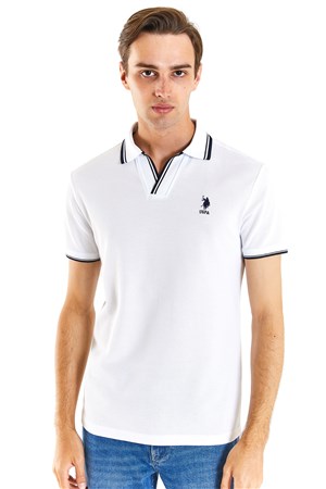 U.S. Polo Assn. Slim Erkek Tişört 50285158-VR013 Beyaz