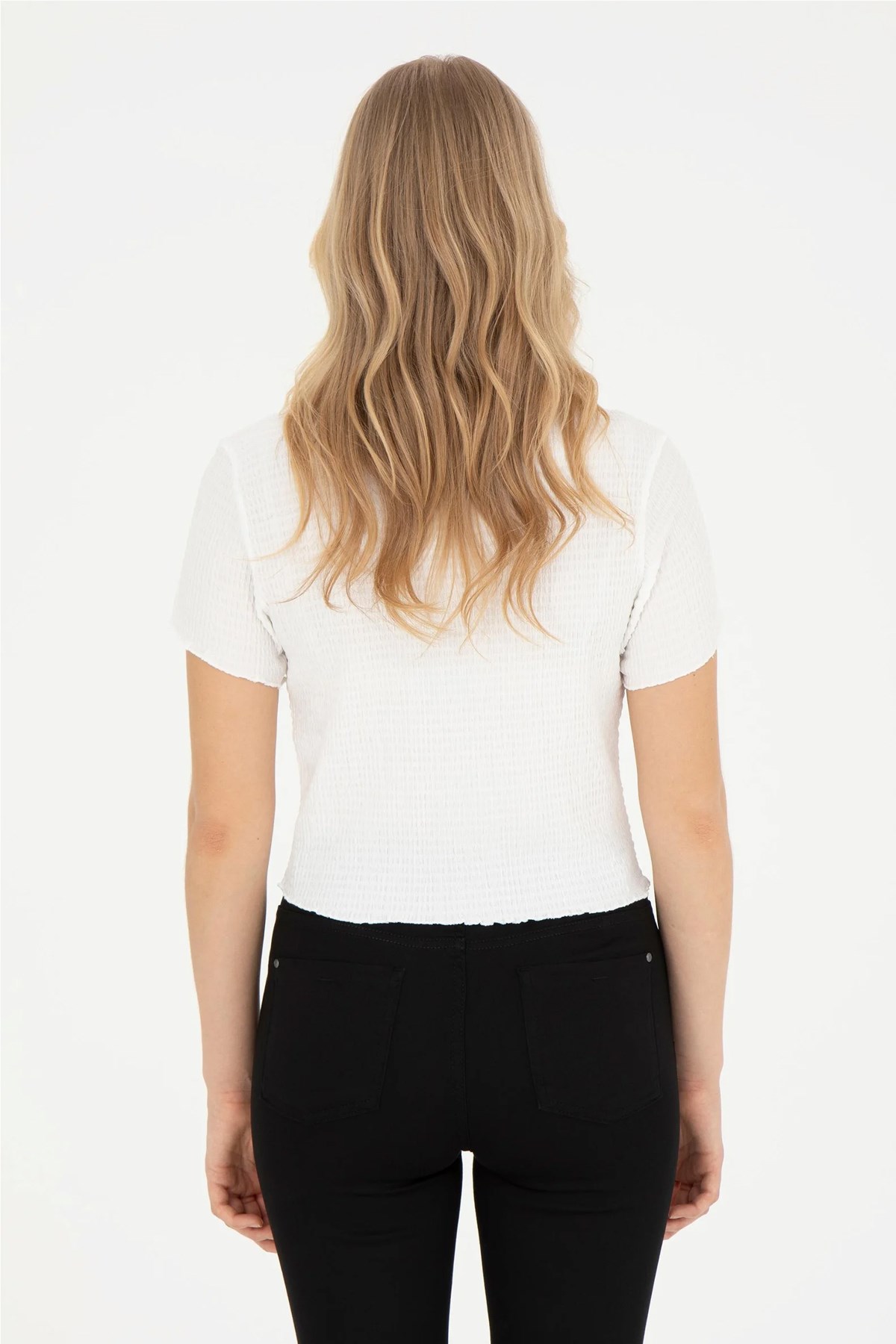 U.S. Polo Assn. Kadın A-Form Fit Tişört 50285532-VR013 Beyaz