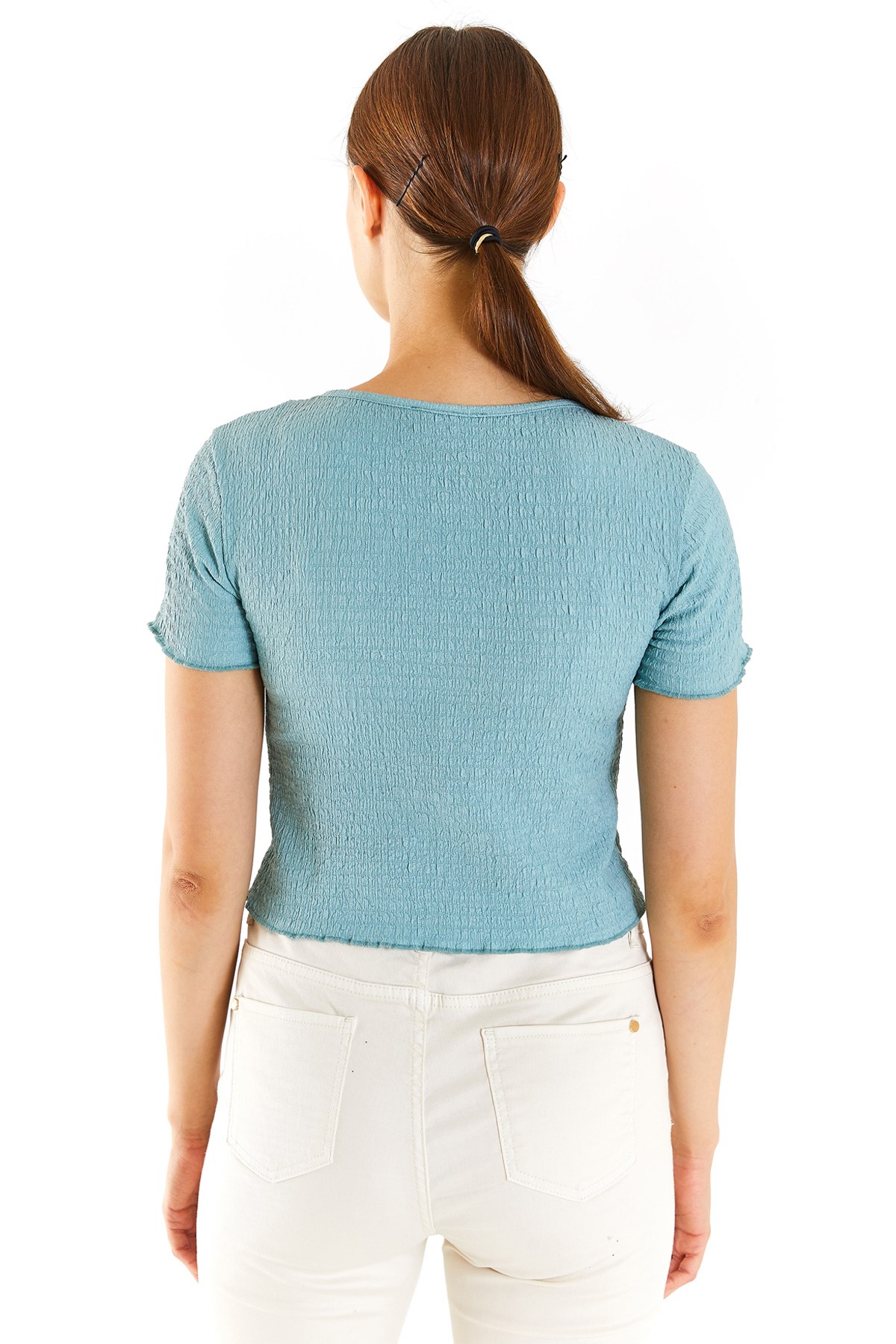 U.S. Polo Assn. Kadın A-Form Fit Tişört 50285532-VR090 Yeşil