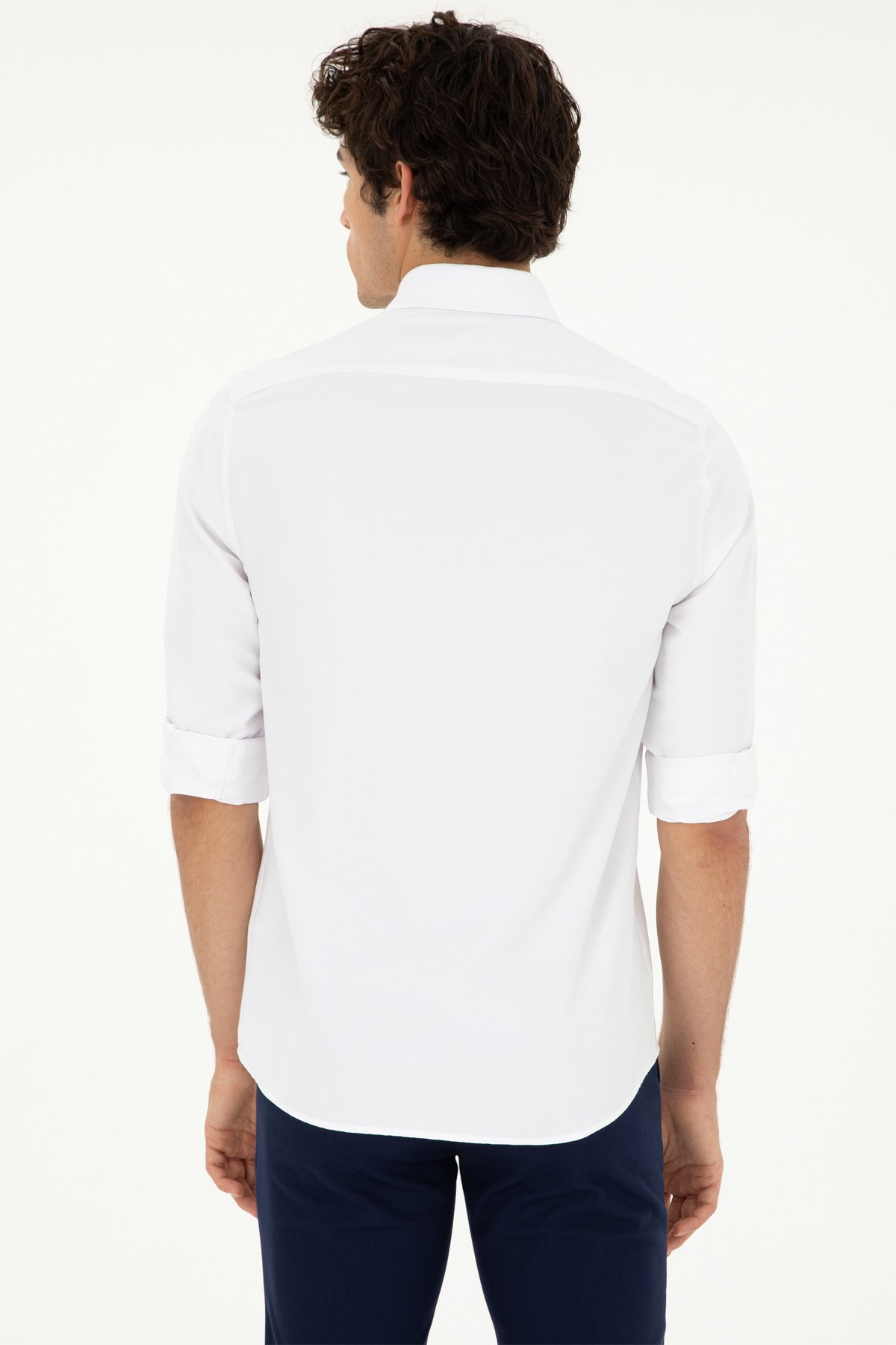 U.S. Polo Assn. Erkek Slim Gömlek 50287805-VR013 Beyaz