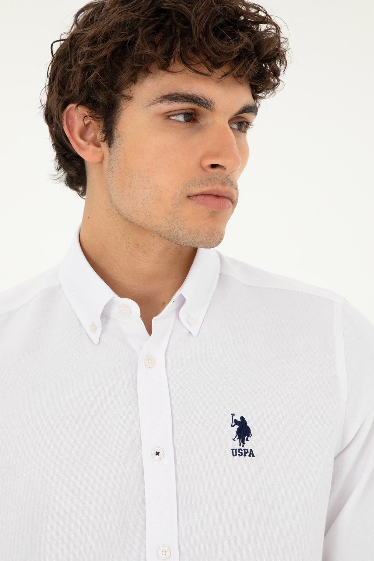 U.S. Polo Assn. Erkek Slim Gömlek 50287805-VR013 Beyaz