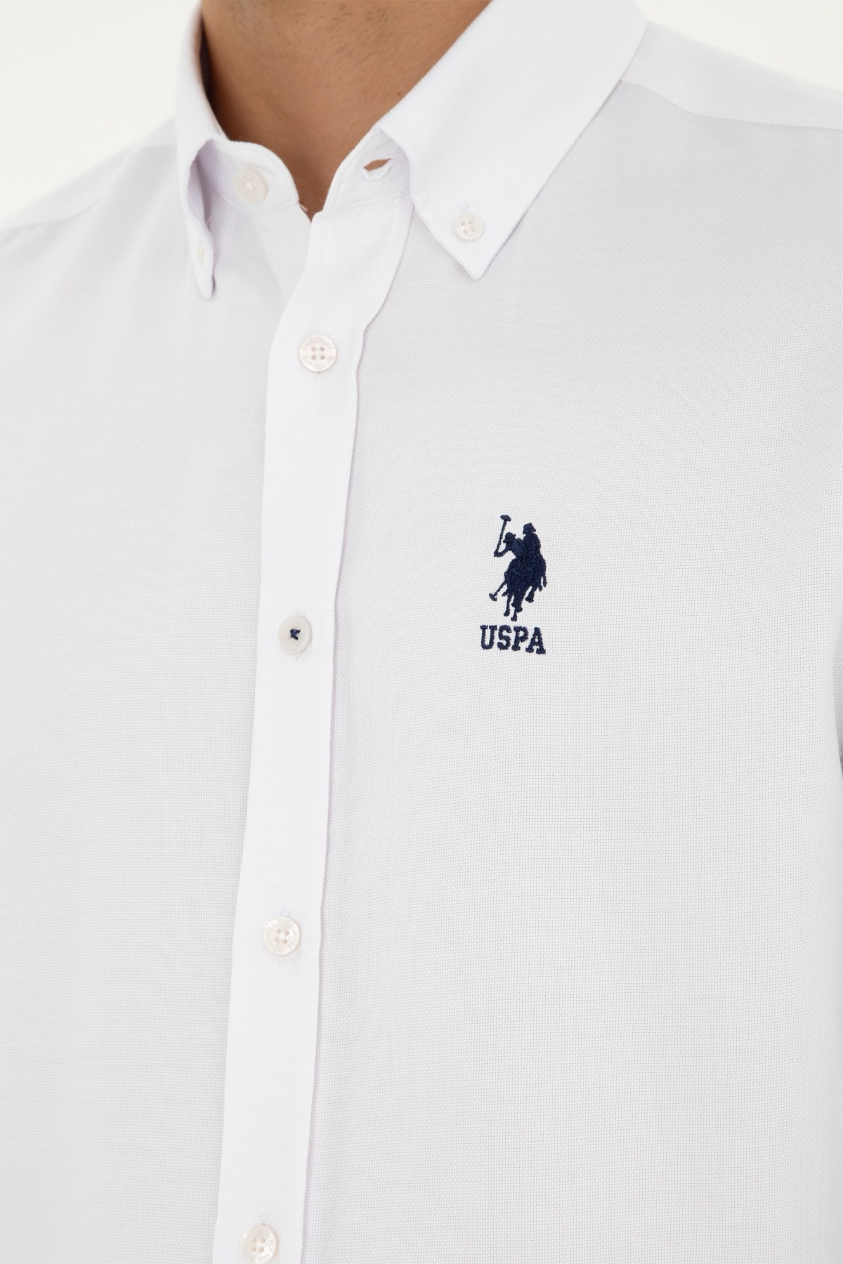 U.S. Polo Assn. Erkek Slim Gömlek 50287805-VR013 Beyaz