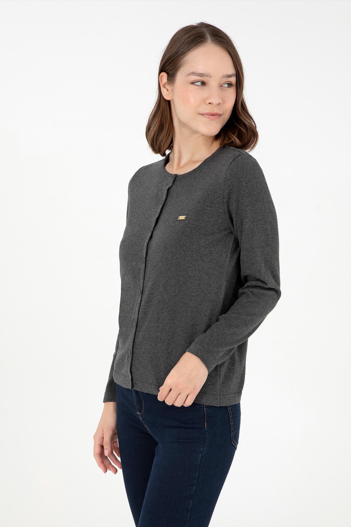 U.S. Polo Assn. Kadın Hırka 50288996-VR081 Antrasit