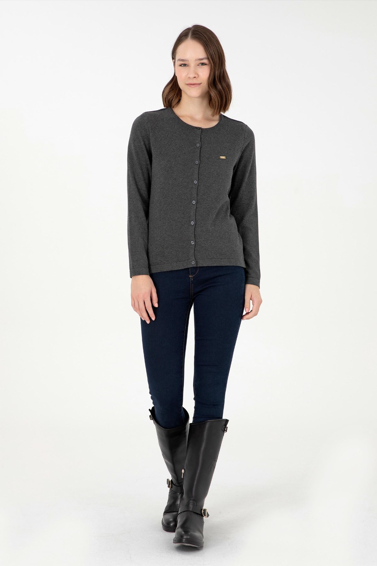 U.S. Polo Assn. Kadın Hırka 50288996-VR081 Antrasit