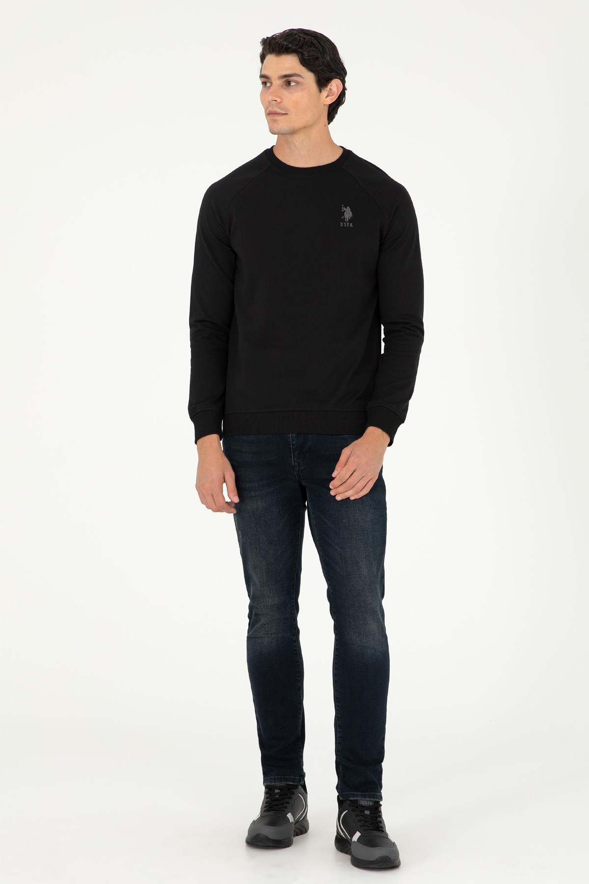 U.S. Polo Assn. Erkek Sweat 50289030-VR046 Siyah