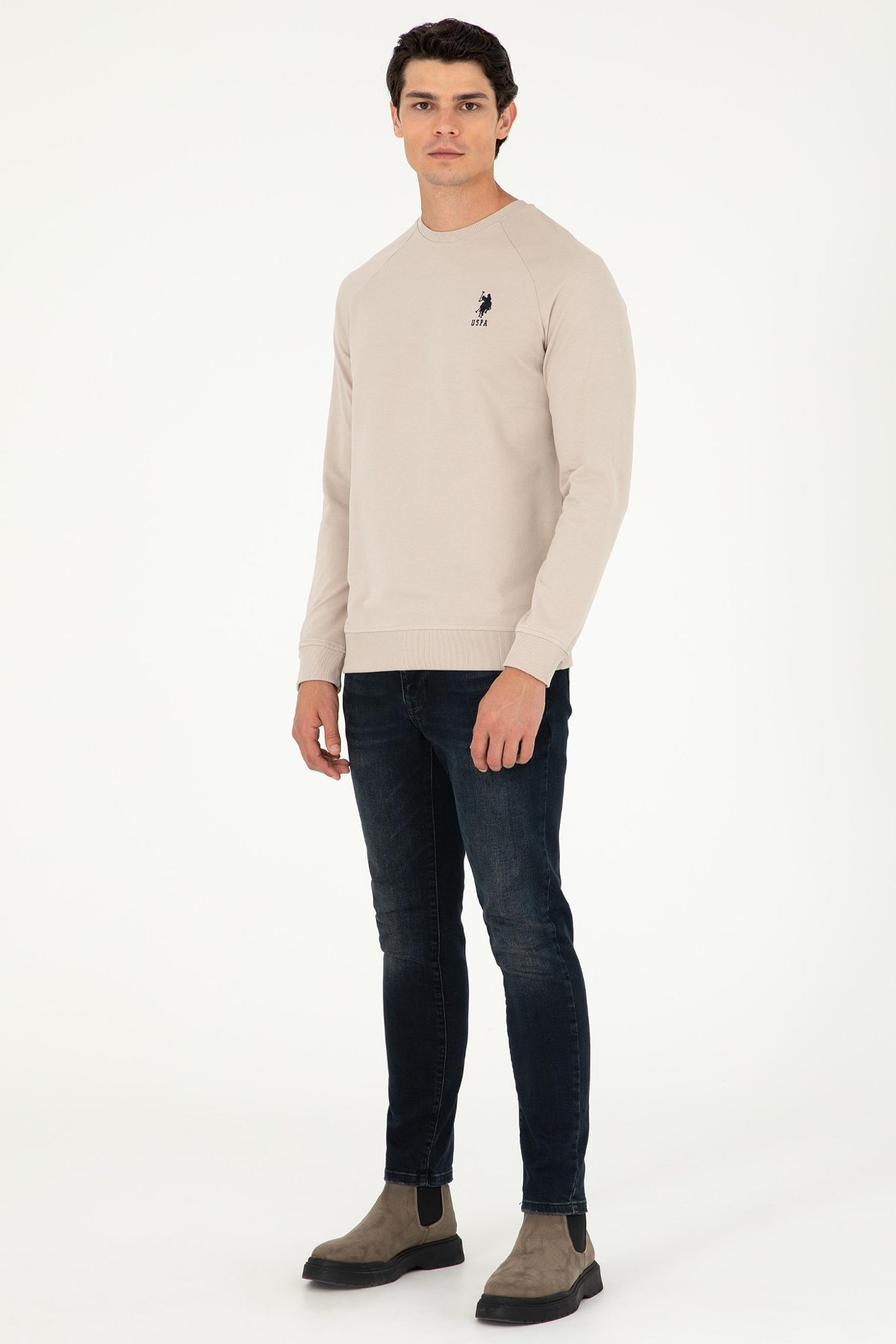 U.S. Polo Assn. Erkek Sweat 50289030-VR049 Bej