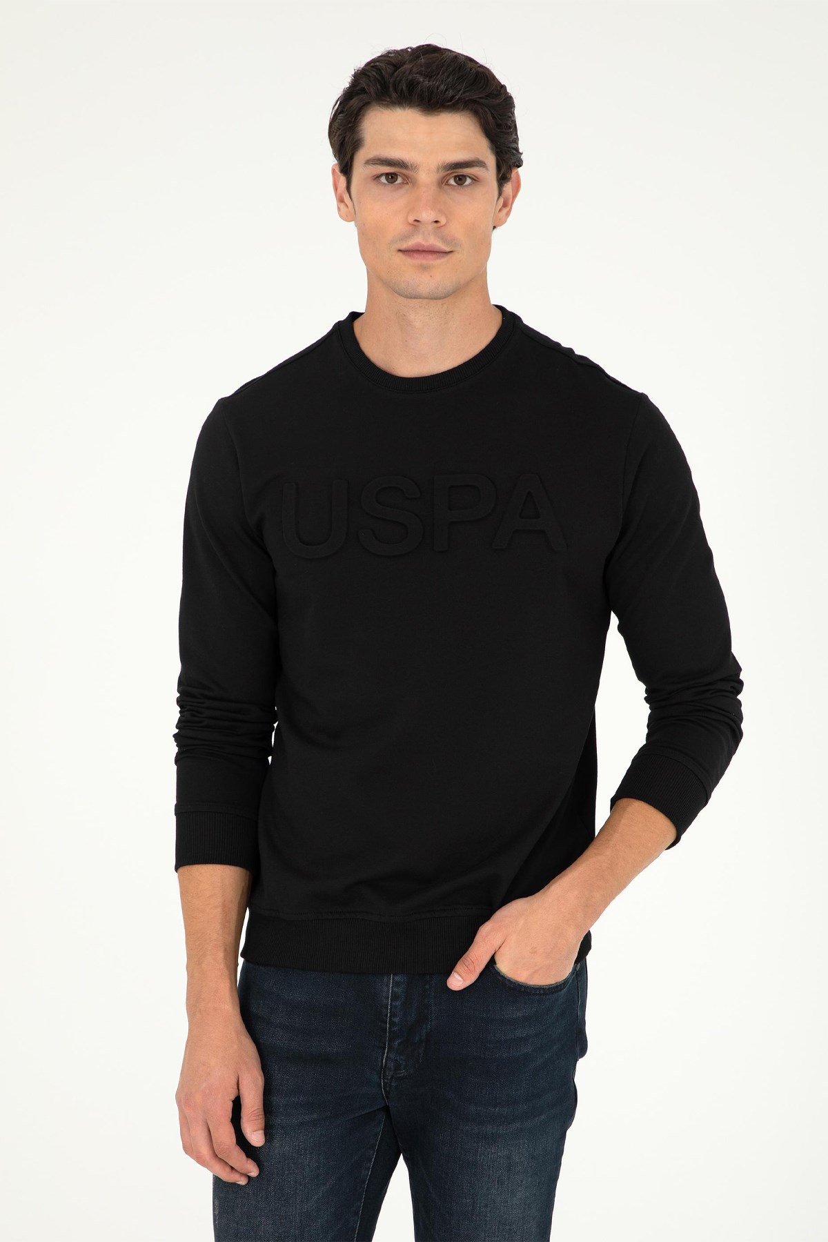 U.S. Polo Assn. Erkek Sweat 50289058-VR046 Siyah