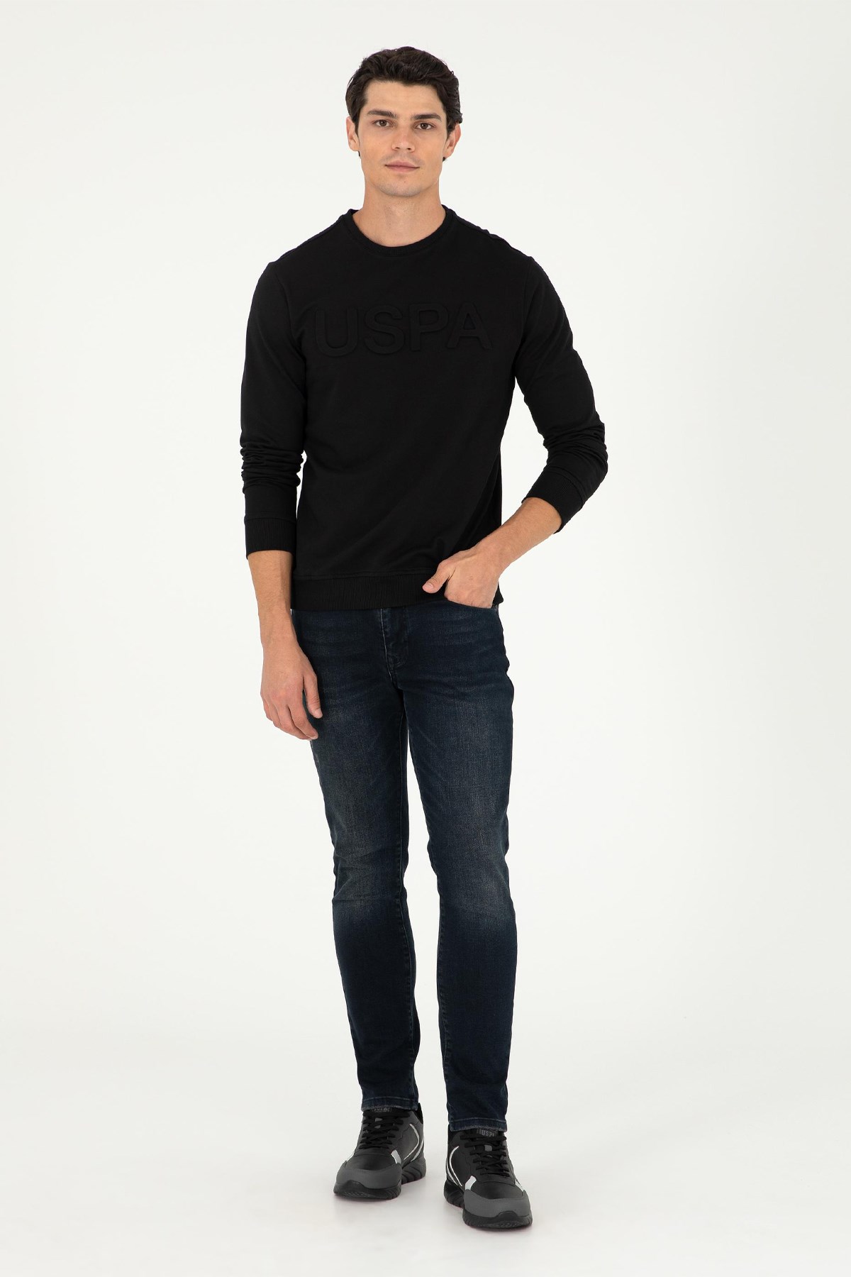 U.S. Polo Assn. Erkek Sweat 50289058-VR046 Siyah