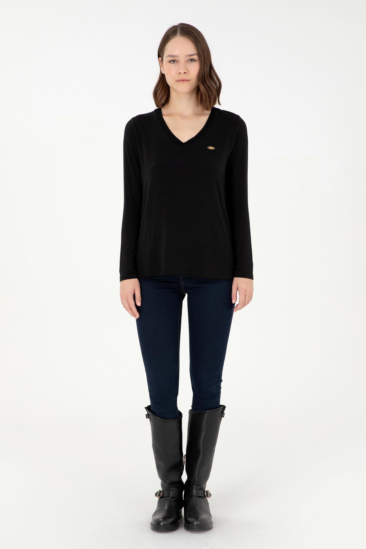 U.S. Polo Assn. Kadın Sweat 50289542-VR046 Siyah