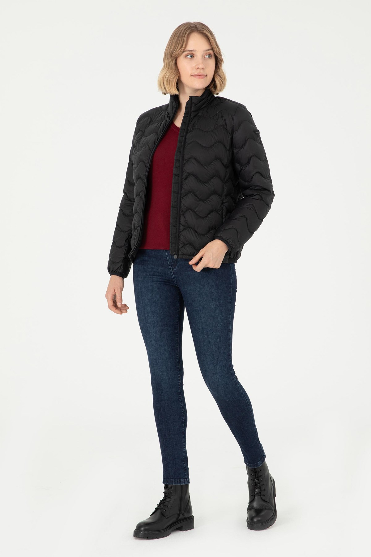 U.S. Polo Assn. Kadın Mont 50289553-VR046 Siyah