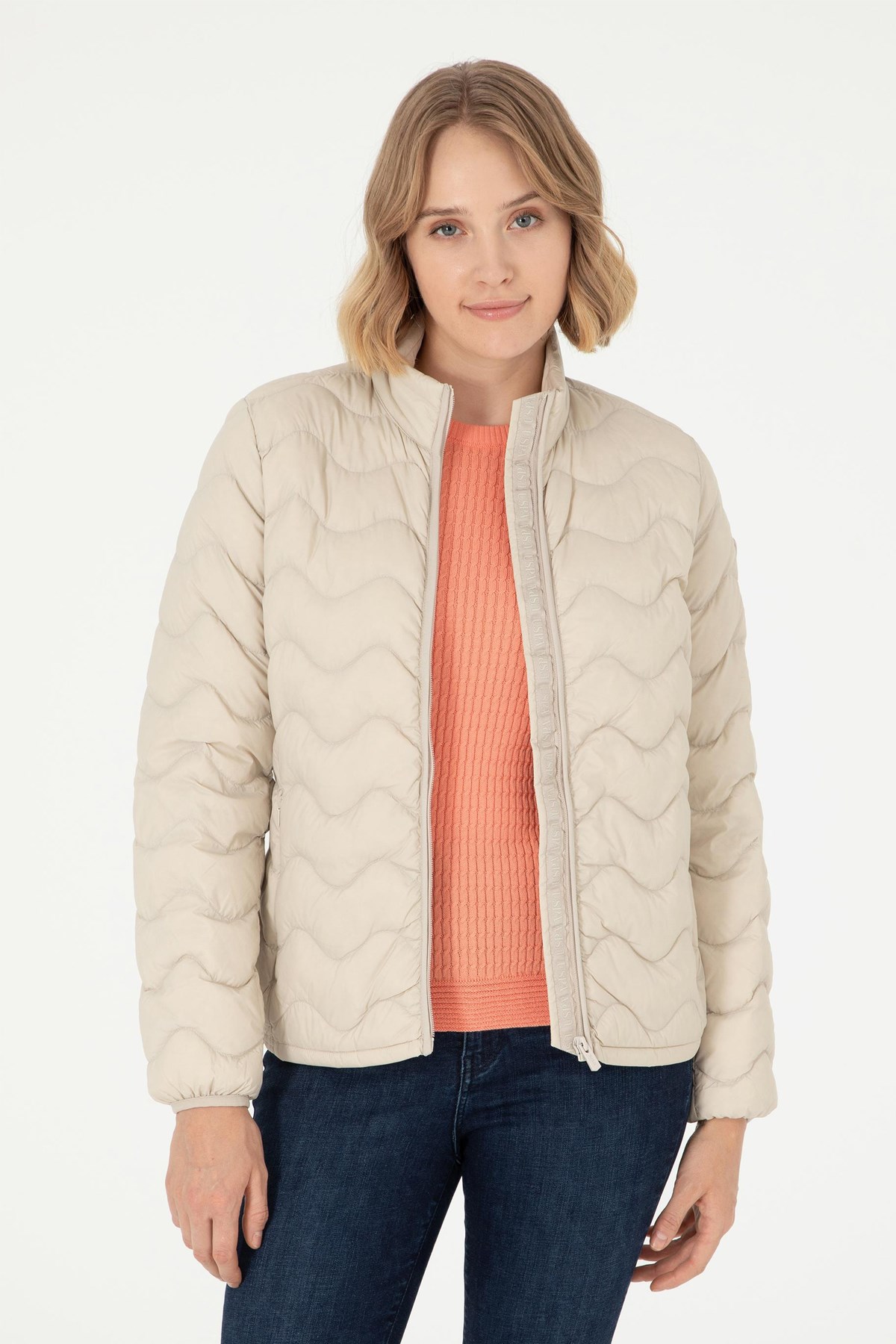 U.S. Polo Assn. Kadın Mont 50289553-VR071 Bej