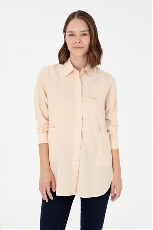 U.S. Polo Assn. Kadın Gömlek 50289890-VR019 Ekru
