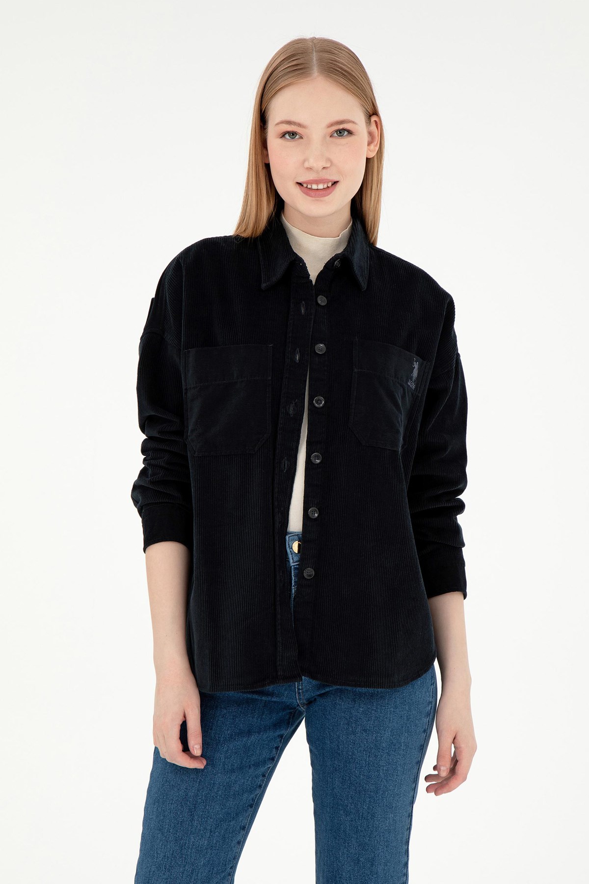 U.S. Polo Assn. Kadın Gömlek 50290001-VR046 Siyah