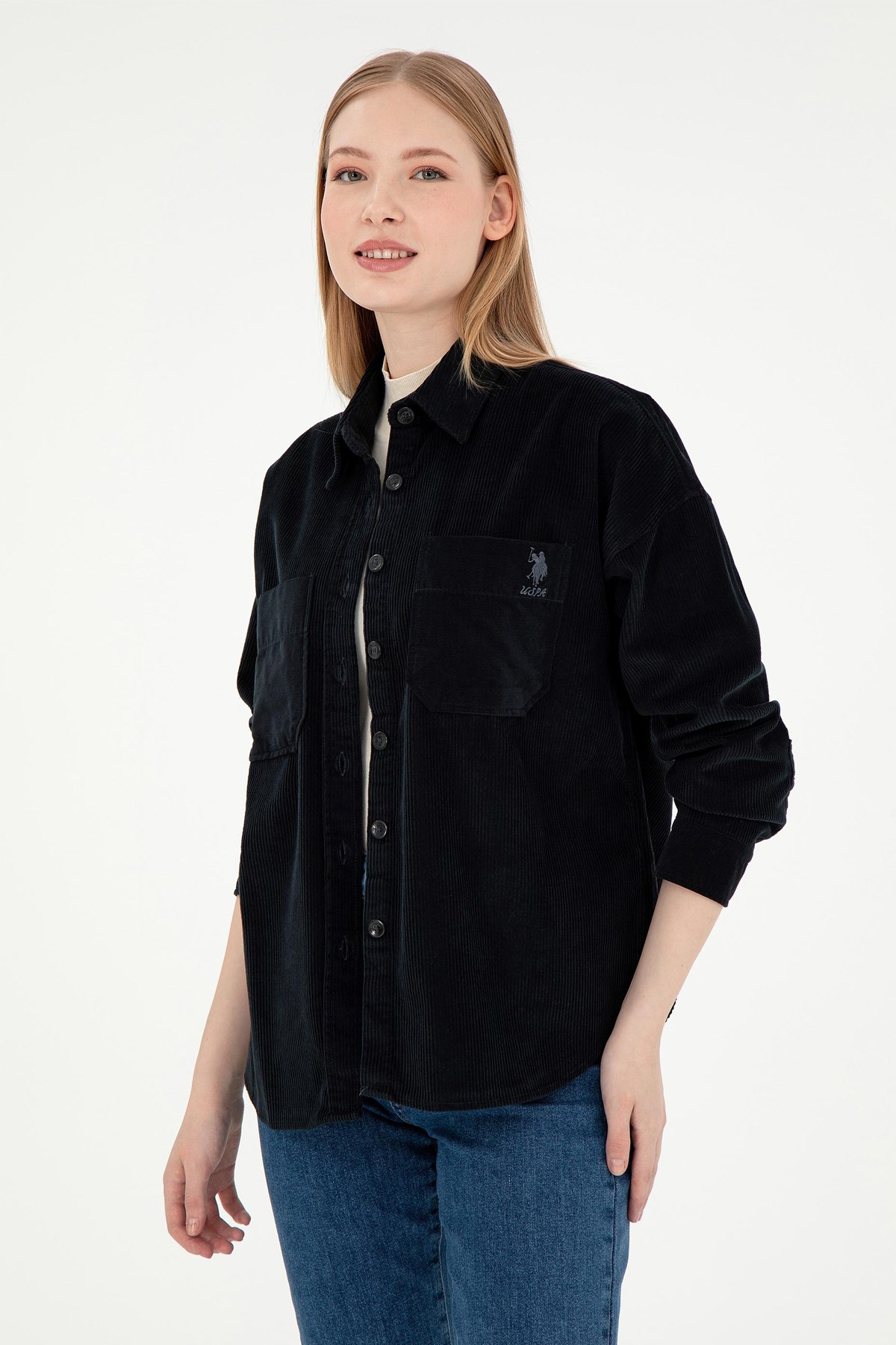 U.S. Polo Assn. Kadın Gömlek 50290001-VR046 Siyah