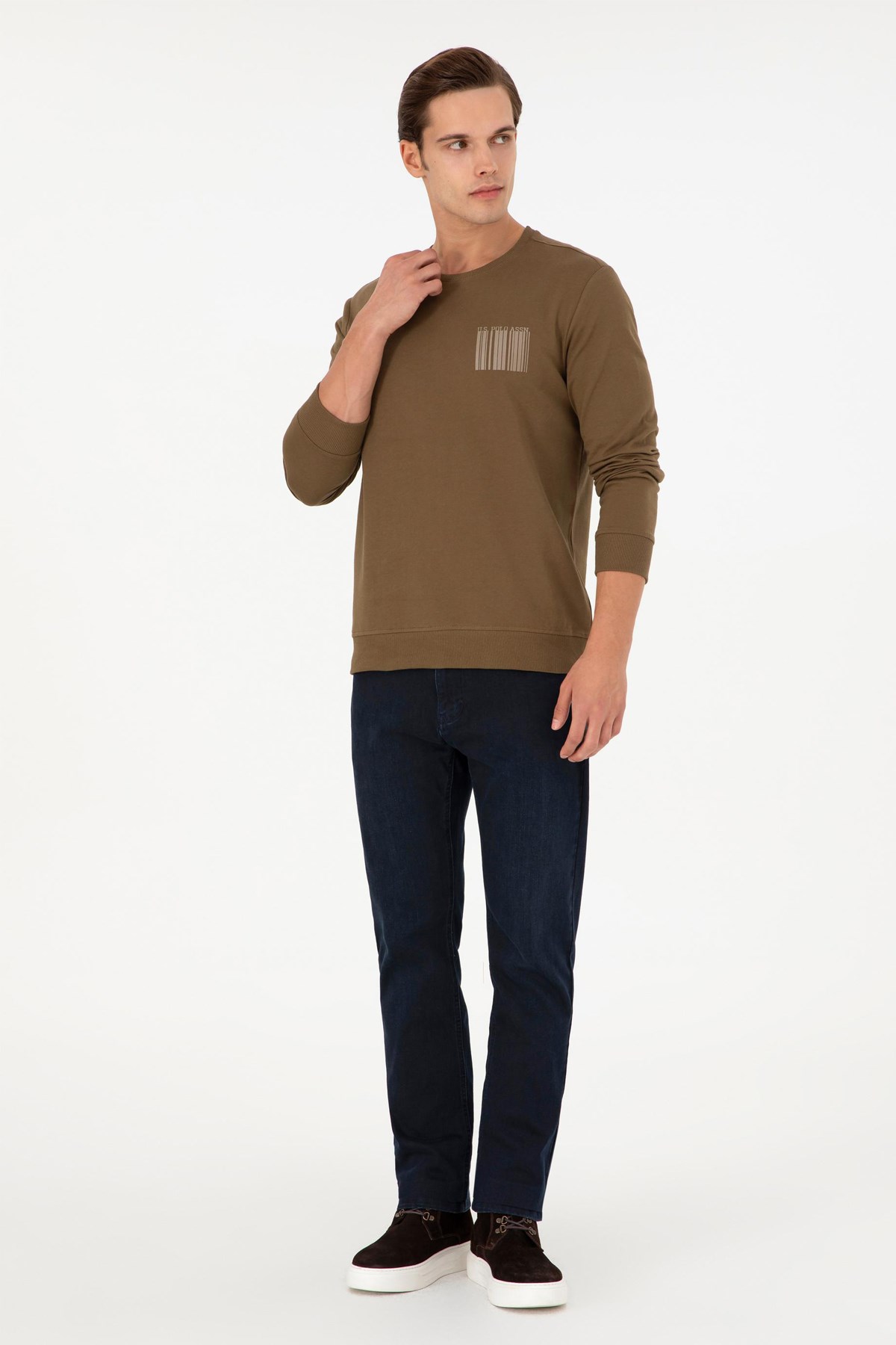 U.S. Polo Assn. Erkek Sweat 50290252-VR027 Haki
