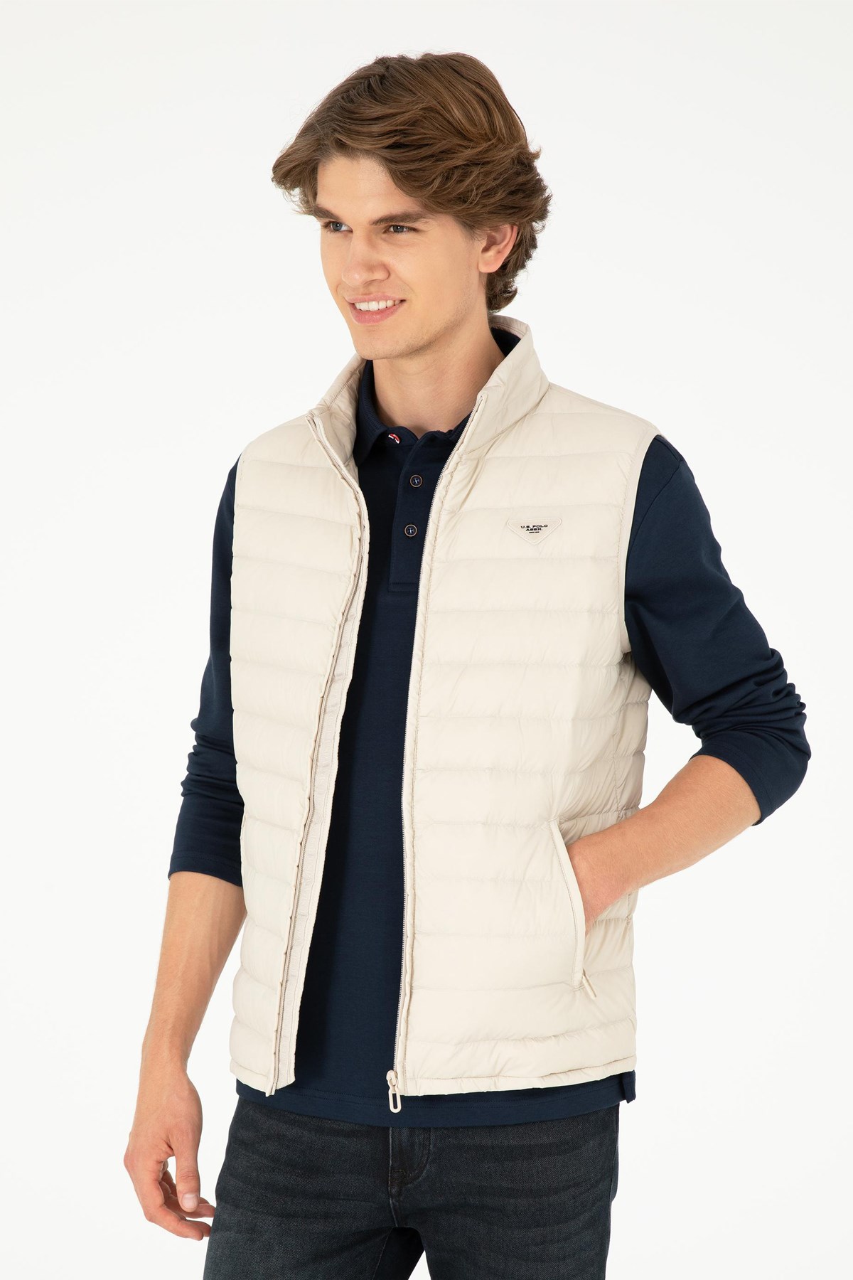 U.S. Polo Assn. Erkek Yelek 50290793-VR049 Bej
