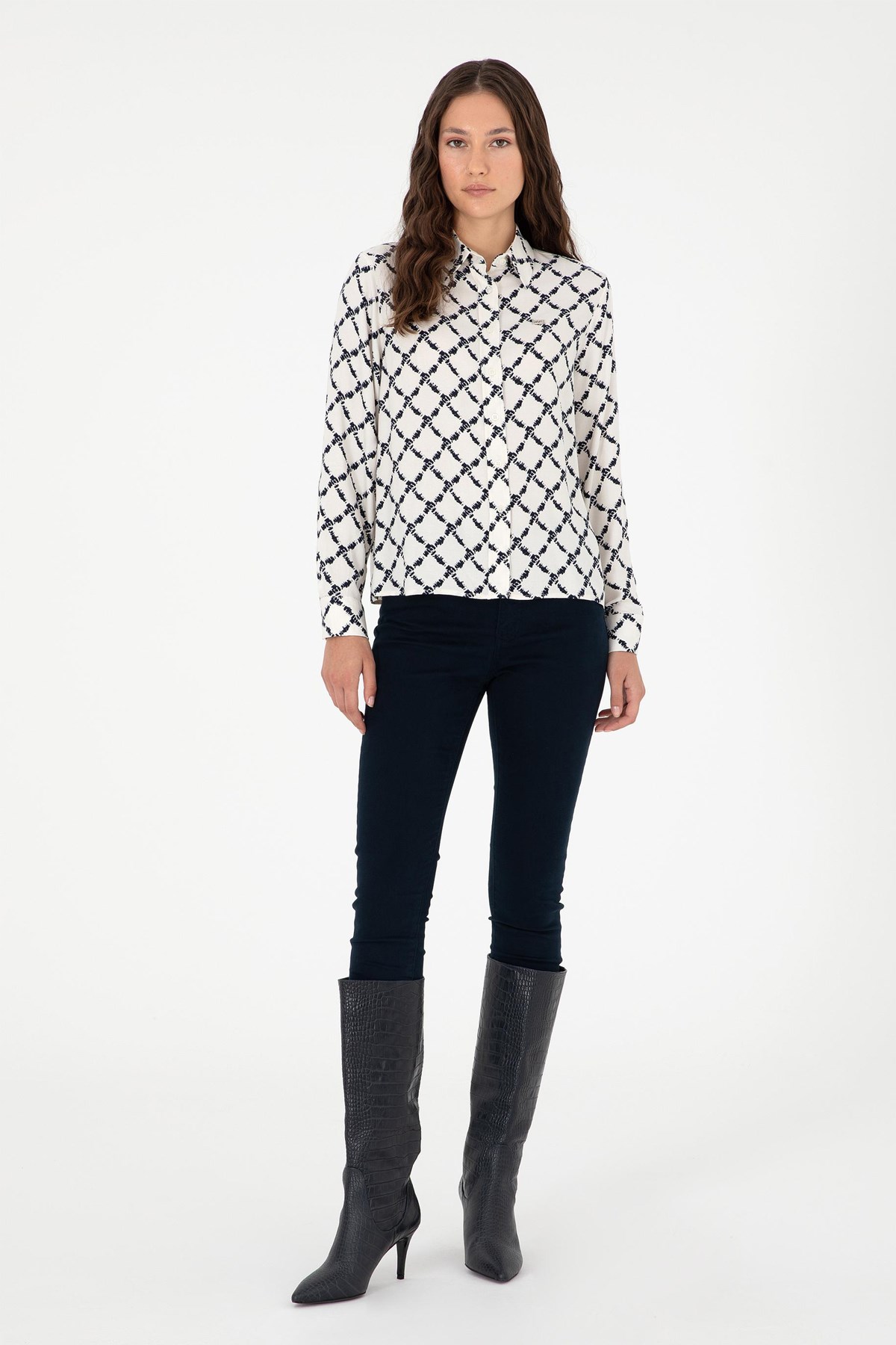 U.S. Polo Assn. Kadın Gömlek 50291104-VR033 Lacivert