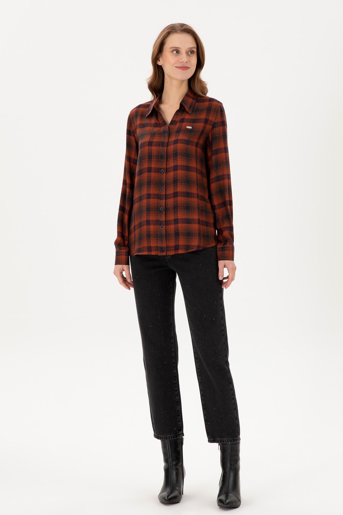 U.S. Polo Assn. Kadın Gömlek 50291117-VR031 Turuncu