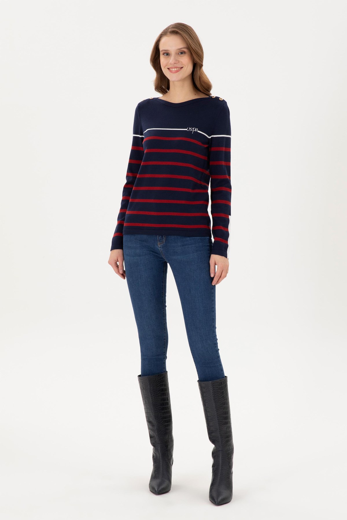 U.S. Polo Assn. Kadın Kazak 50291573-VR033 Lacivert