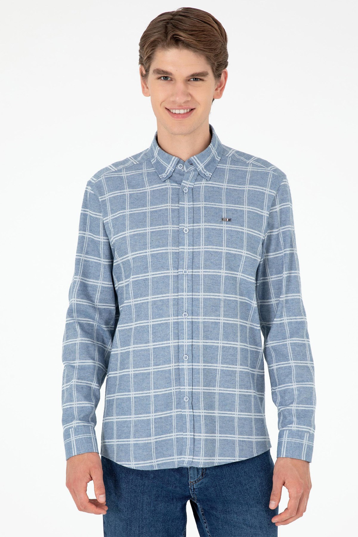 U.S. Polo Assn. Erkek Gömlek 50292288-VR003 Mavi