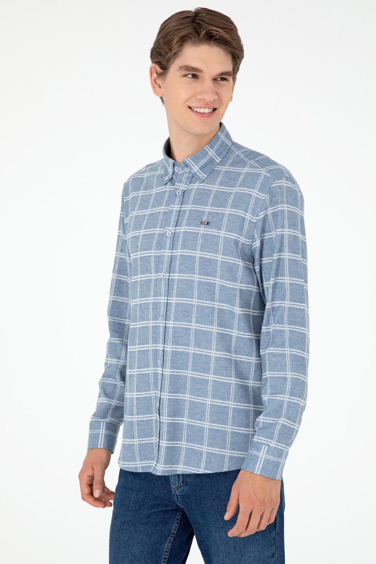 U.S. Polo Assn. Erkek Gömlek 50292288-VR003 Mavi