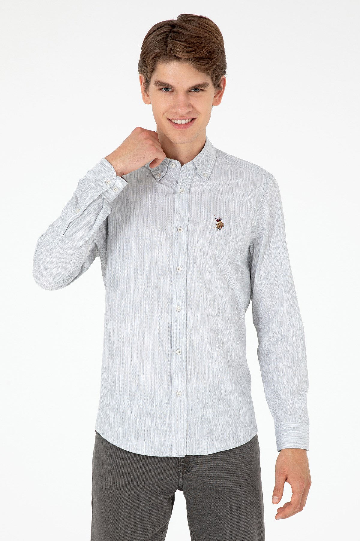 U.S. Polo Assn. Erkek Gömlek 50292418-VR001 Gri