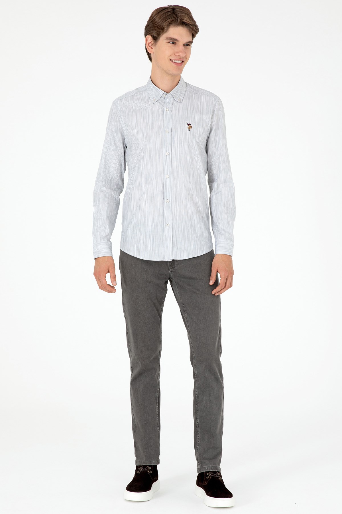 U.S. Polo Assn. Erkek Gömlek 50292418-VR001 Gri