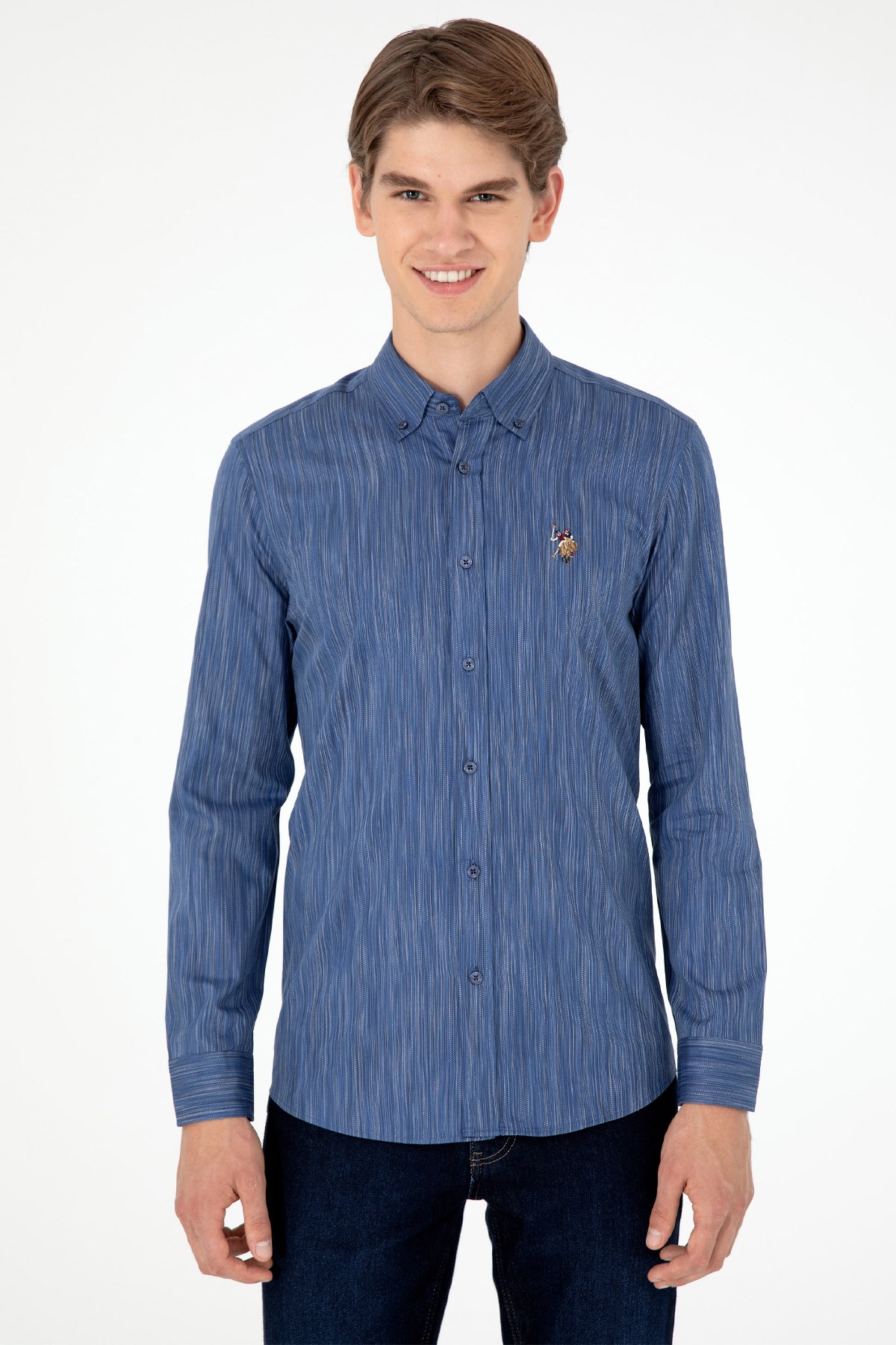 U.S. Polo Assn. Erkek Gömlek 50292418-VR212 Mavi