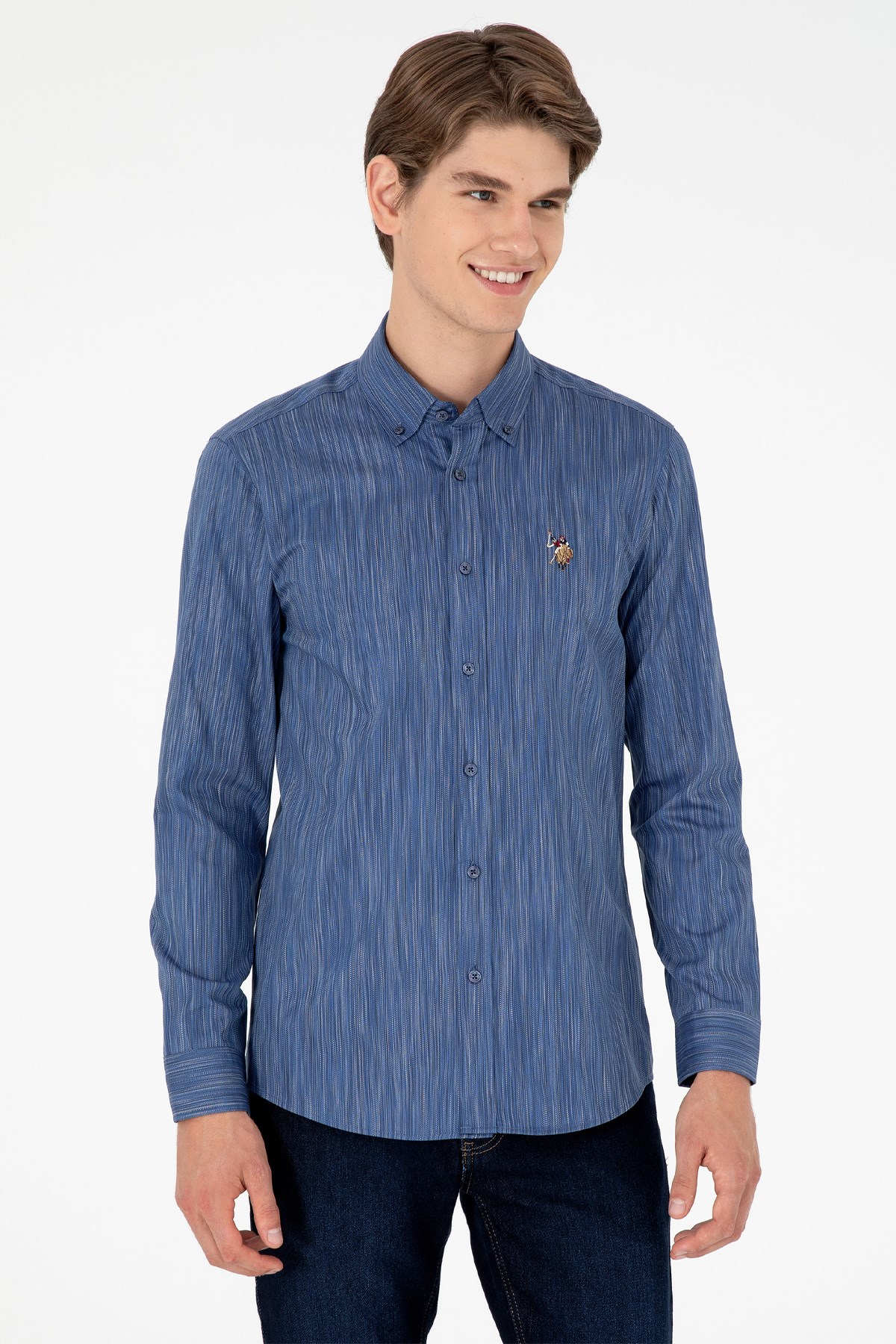 U.S. Polo Assn. Erkek Gömlek 50292418-VR212 Mavi