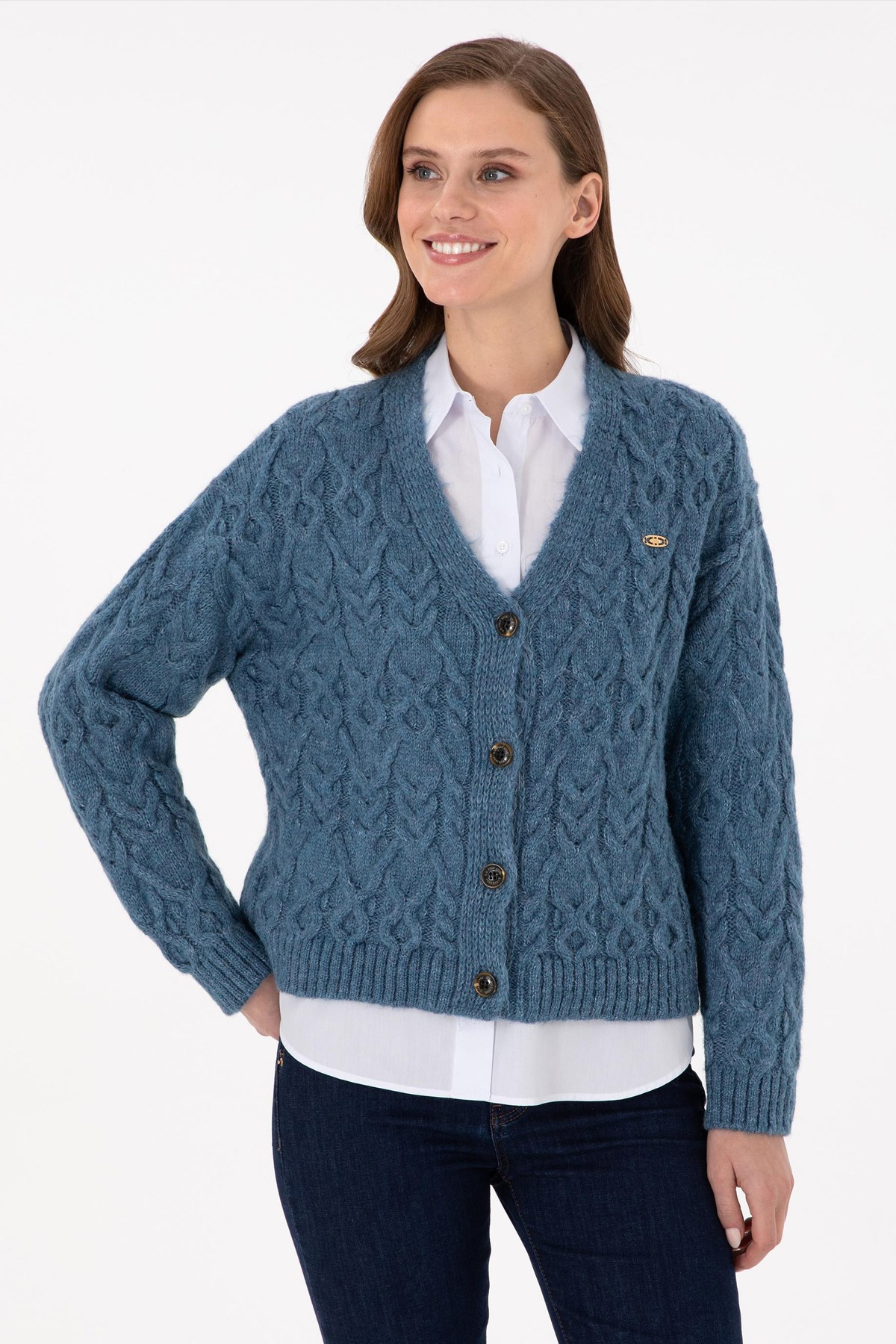 U.S. Polo Assn. Kadın Hırka 50293020-VR032 Mavi