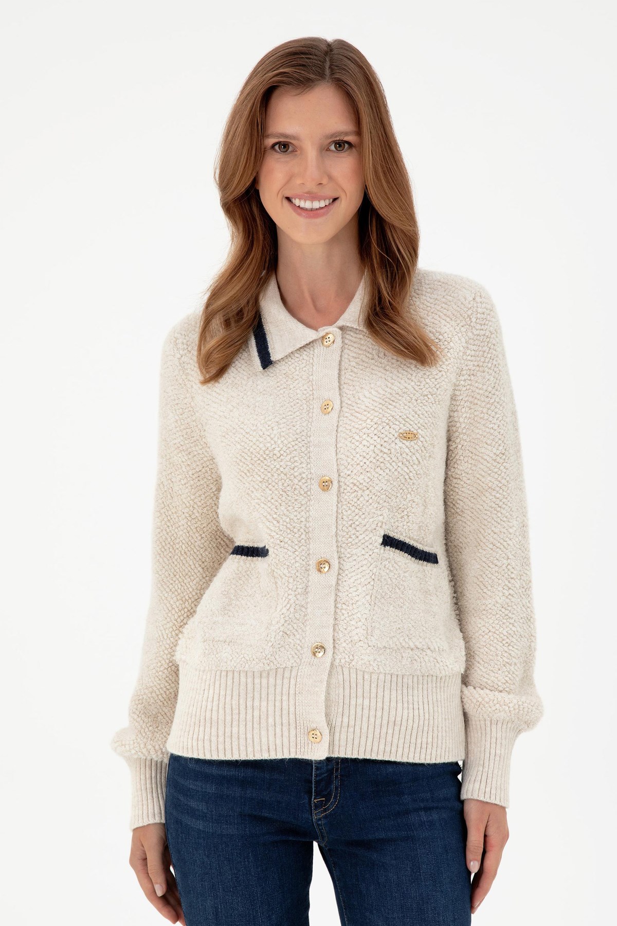 U.S. Polo Assn. Kadın Hırka 50293099-VR071 Bej