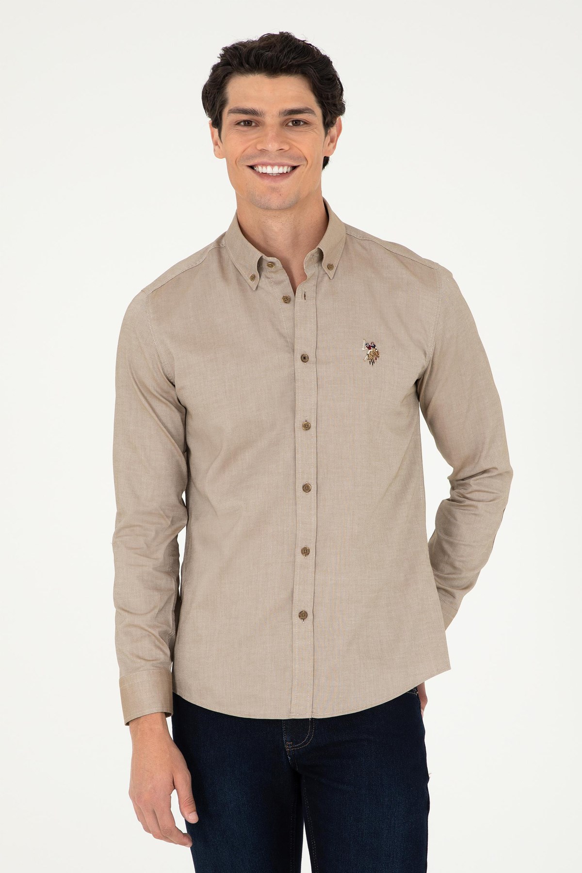 U.S. Polo Assn. Erkek Gömlek 50293847-VR027 Haki