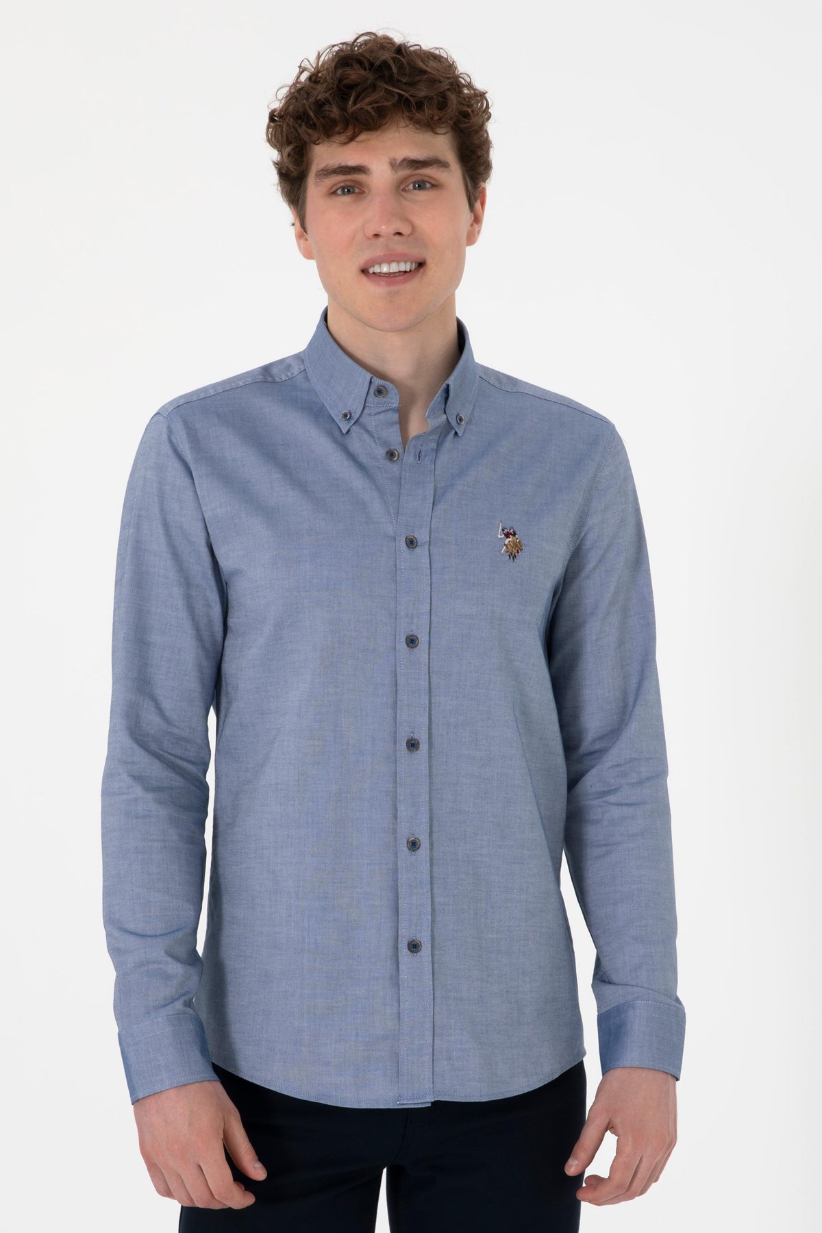 U.S. Polo Assn. Erkek Gömlek 50293847-VR028 Mavi