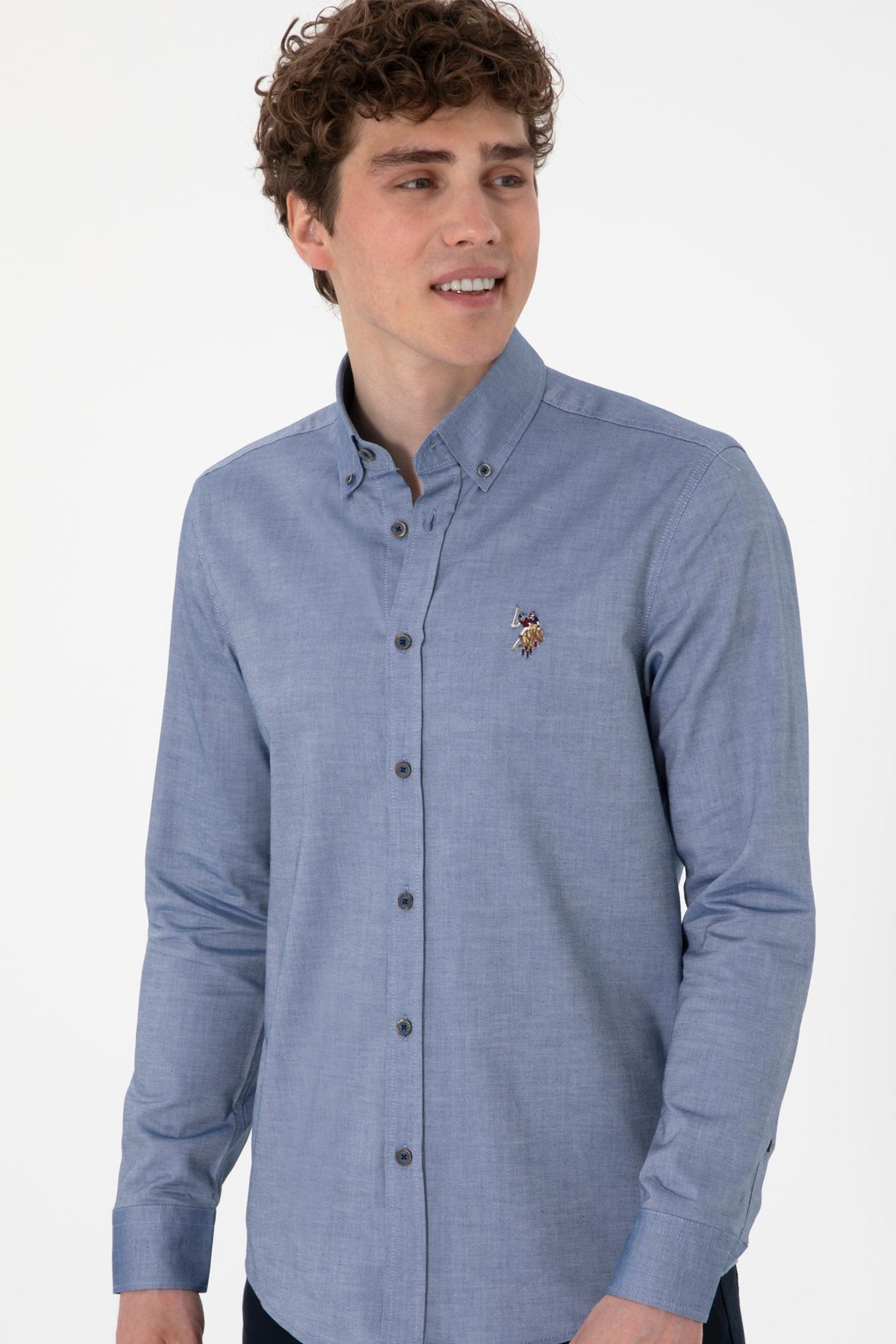 U.S. Polo Assn. Erkek Gömlek 50293847-VR028 Mavi