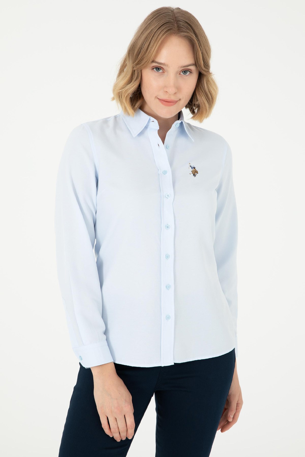 U.S. Polo Assn. Kadın Gömlek 50295704-VR003 Mavi