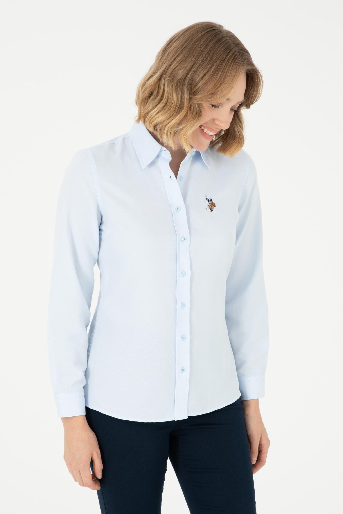 U.S. Polo Assn. Kadın Gömlek 50295704-VR003 Mavi