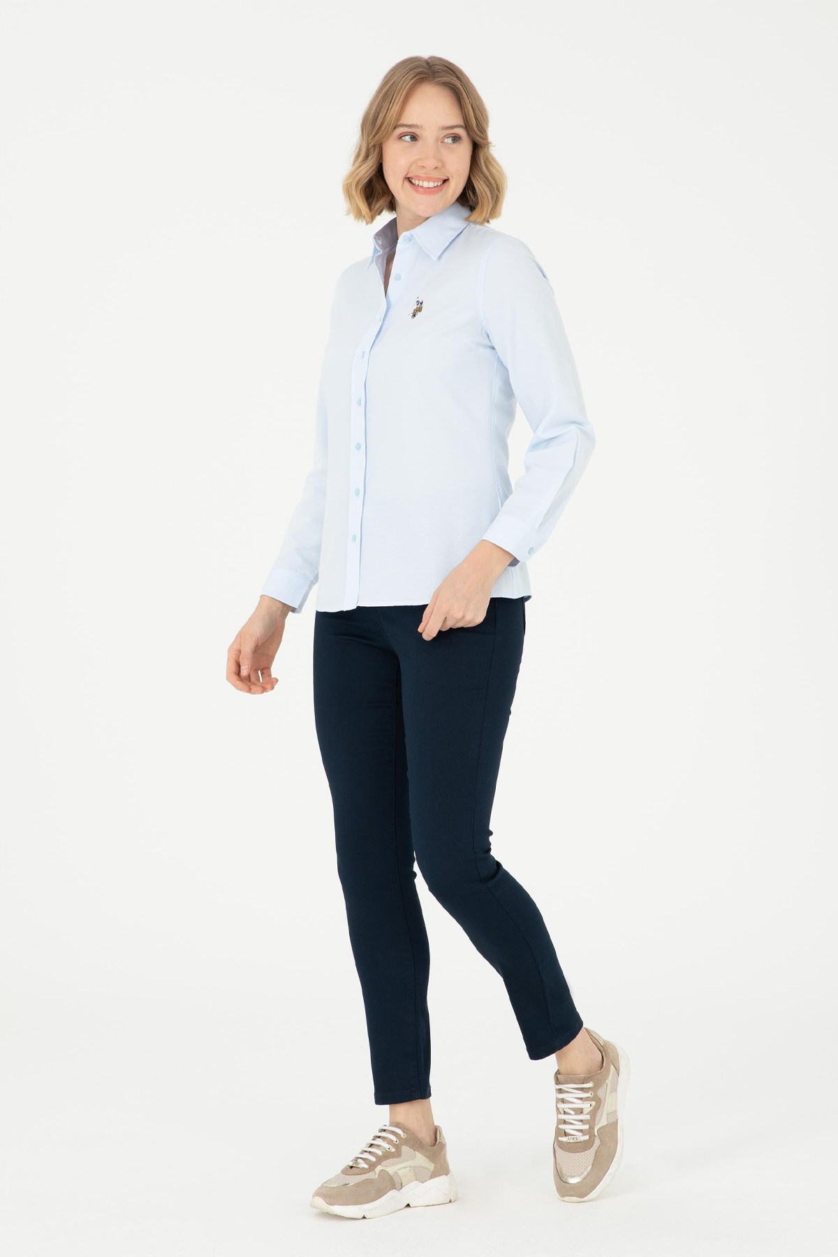 U.S. Polo Assn. Kadın Gömlek 50295704-VR003 Mavi